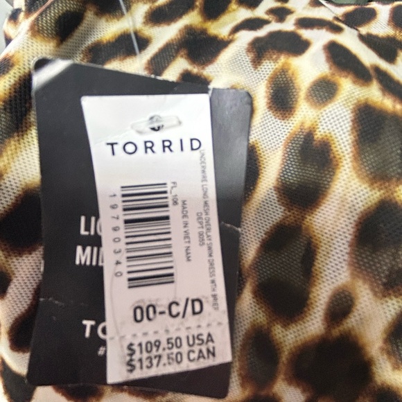 Torrid leopard print overlay swim suit/dress - Picture 4 of 6